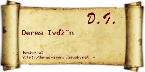 Deres Iván névjegykártya